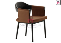 Leather Upholstered Suspending Back Dining Chair with Armrests