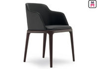 Armless Wood Black Leather Kitchen Chairs , Elegant Light Wood Dining Room Chairs