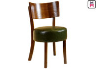 Round Leather Padded Armless Dining Chair , Dark Wood Dining Room Chairs 