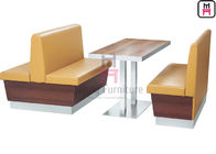 Black Color Commercial Banquette Seating , Wood Restaurant Booth Eco - Leather