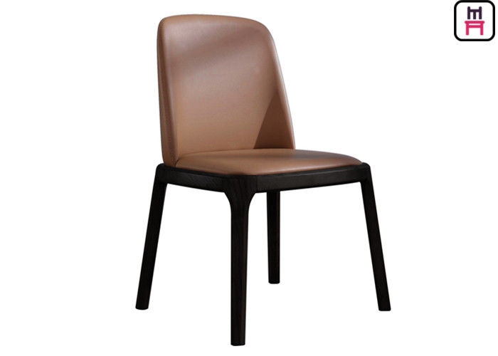 Armless Wood Black Leather Kitchen Chairs , Elegant Light Wood Dining Room Chairs