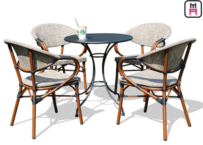 Backyard Patio Furniture Round / Square Outdoor Dining Table With Textoline Garden Chairs 